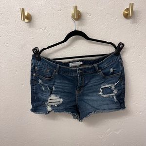 Torrid distressed jean shorts